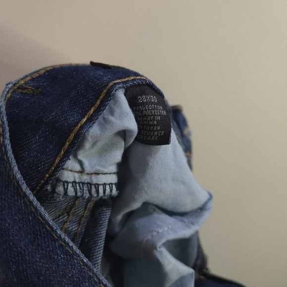 CJ Black Premium Low Rise‎ Slim Straight Denim Jeans Leather Accents Size 28x30 - Picture 7 of 10